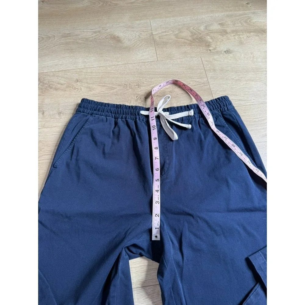 EUC Mens J.Crew Slim Dock Pant navy blue drawstring waist pull on cordura size M